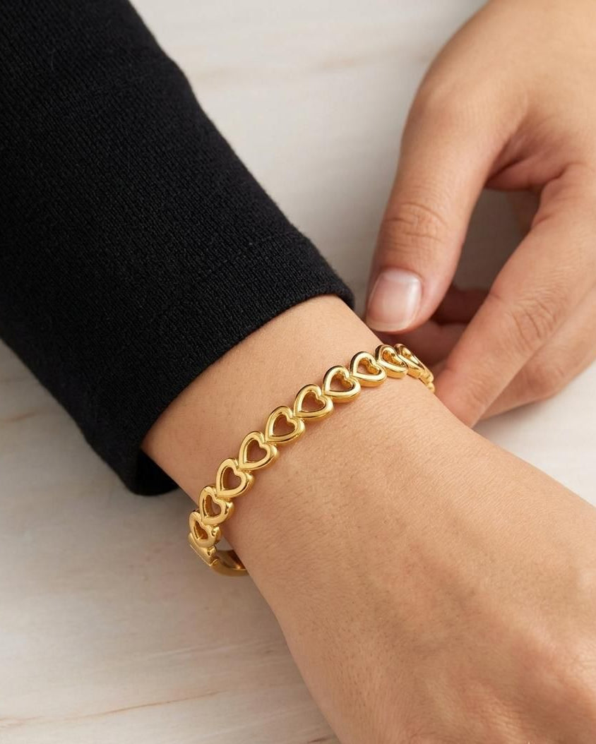 Golden Hearts Cuff