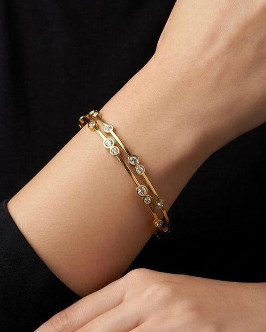 Gold Crystal Cuff