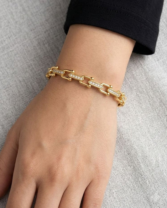 Chain crystals linked Cuff